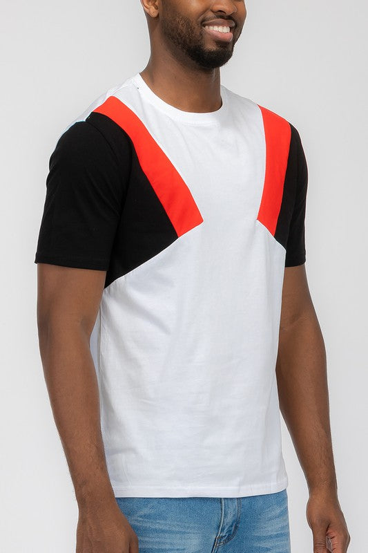 Men's Color Block Short Sleeve Tshirt