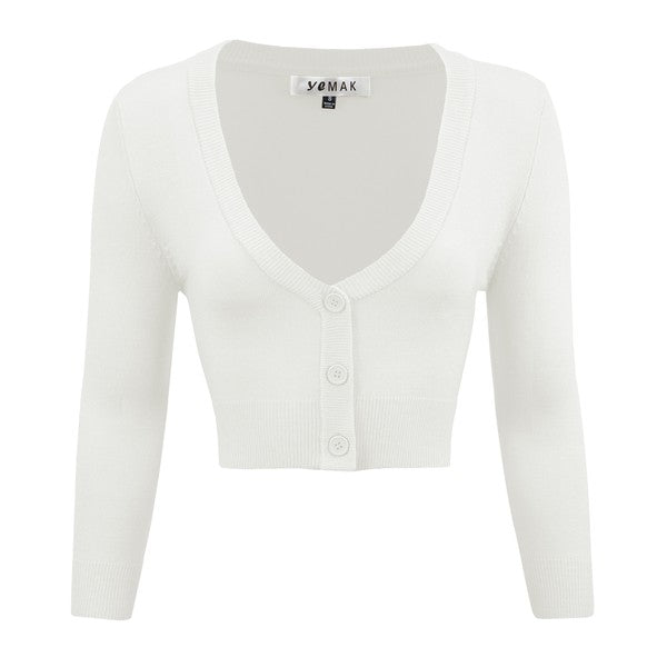 Women's Cropped Bolero 3/4 Sleeve Cardigan