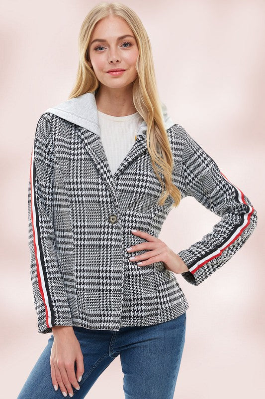 Scuba Stripe Tape Hoodie Blazer Jacket