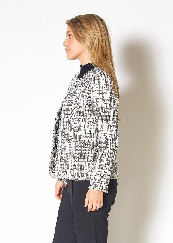 Open Front Tweed Blazer