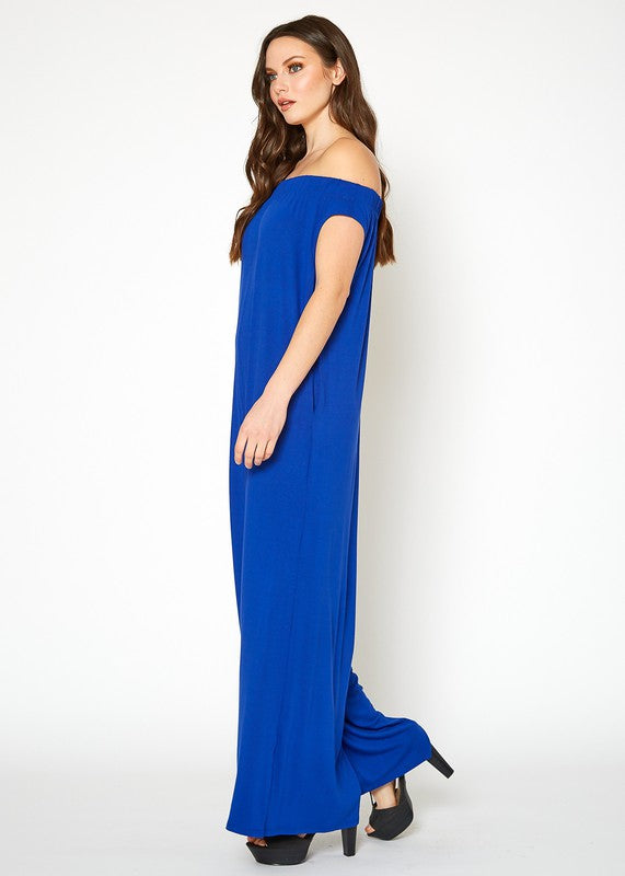 Off Shoulder Wide Leg Jumpsuit