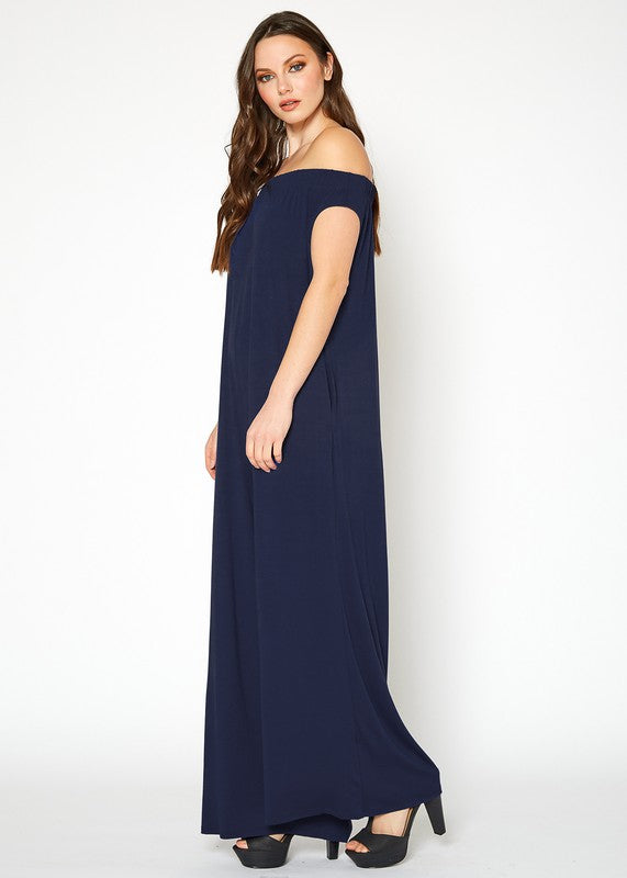 Off Shoulder Wide Leg Jumpsuit