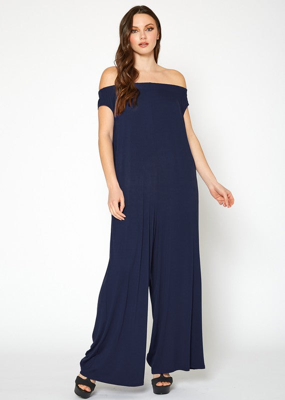 Off Shoulder Wide Leg Jumpsuit