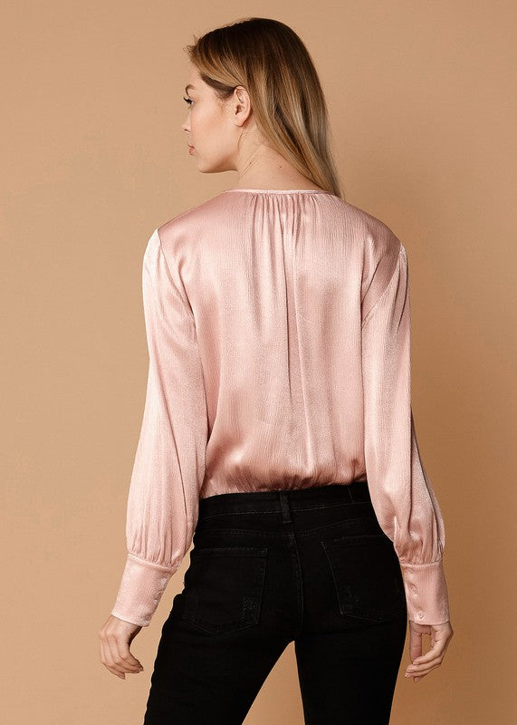 Satin Tie neck L/S Bodysuit