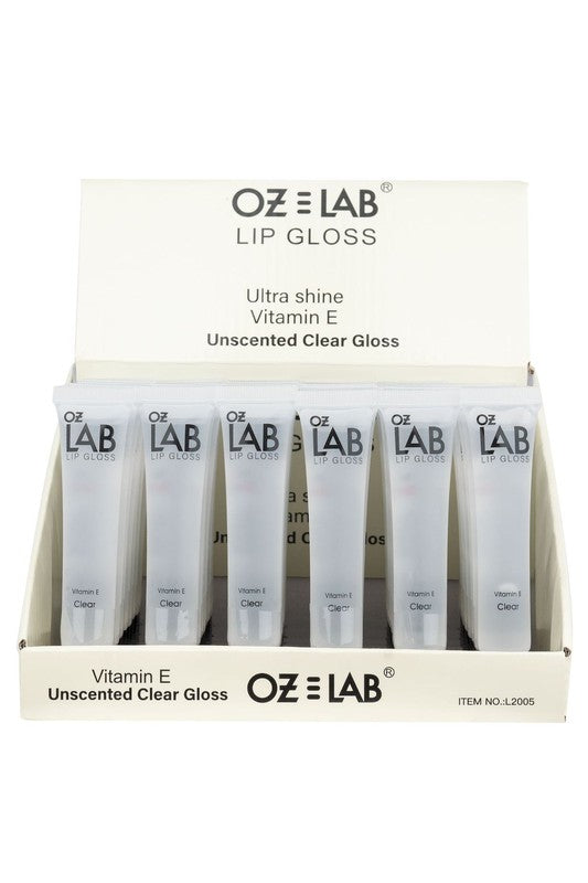 48 Pack OZ LAB Unscented Clear Gloss Lip Polish