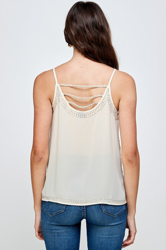 Beaded embellishments Tank Top Cami Top