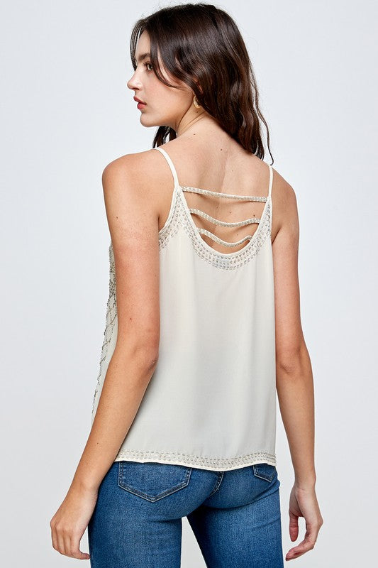 Beaded embellishments Tank Top Cami Top