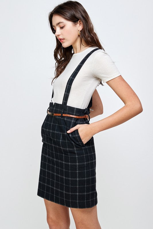 Suspender High Waisted Skirt