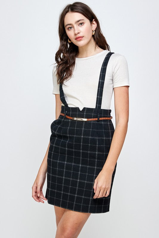 Suspender High Waisted Skirt