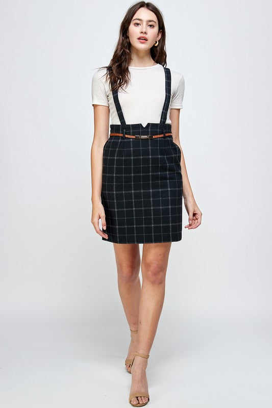 Suspender High Waisted Skirt