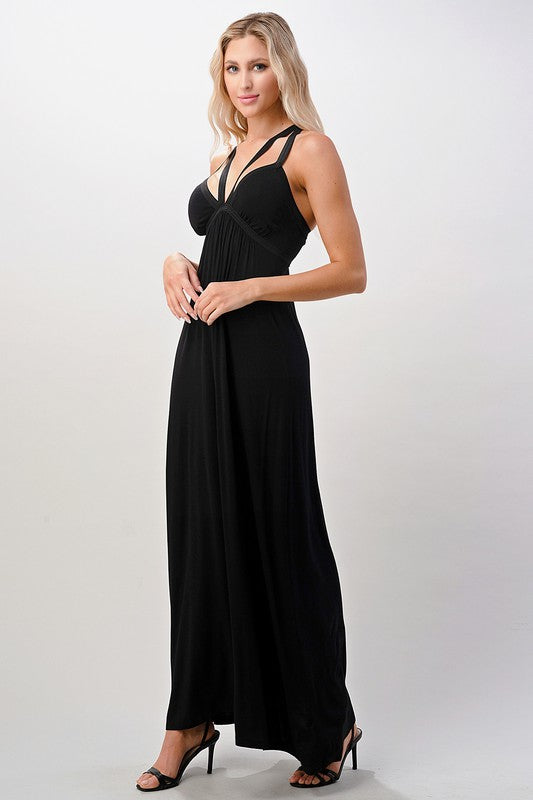 Criss Cross Double Strap Maxi Dress