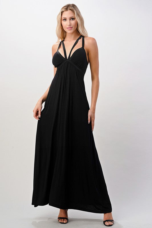 Criss Cross Double Strap Maxi Dress