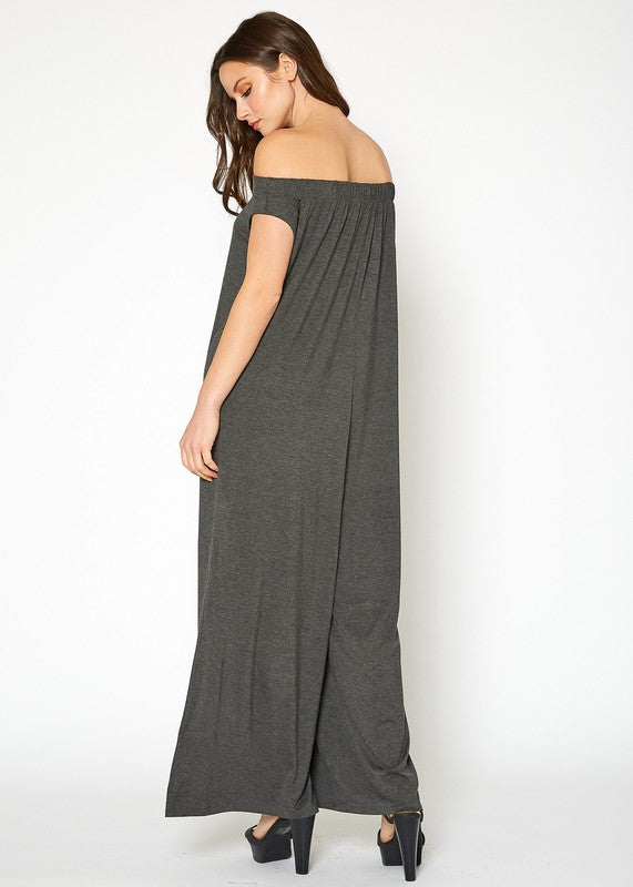 Off Shoulder Wide Leg Jumpsuit