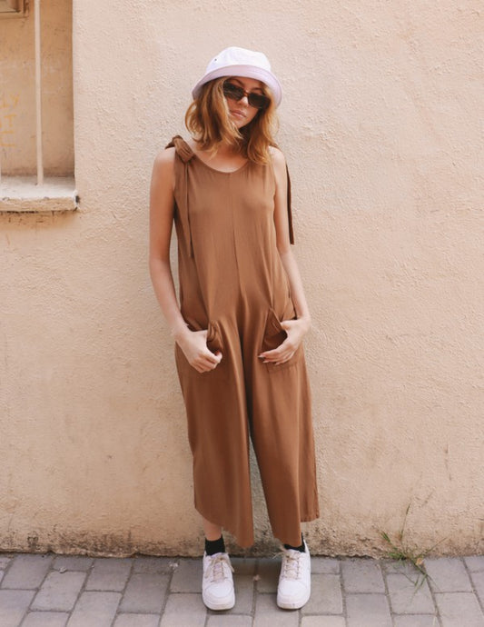 Faye Jumpsuit Saddle