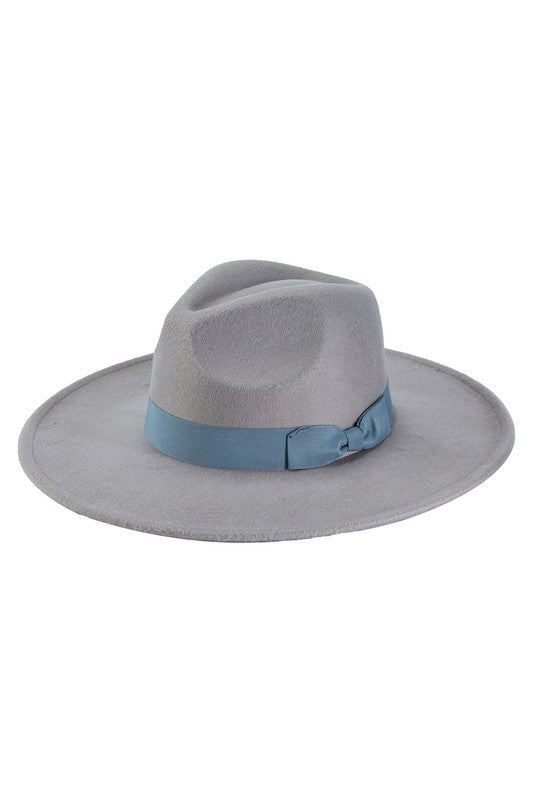 Bow Point Medium Wide Brim Floppy Fedora Hat