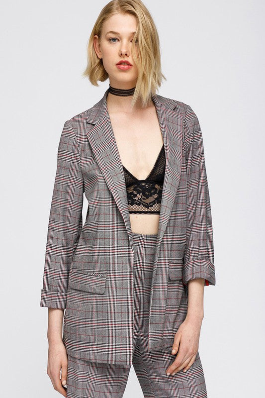 Nurode Multi Glen Plaid  Blazer