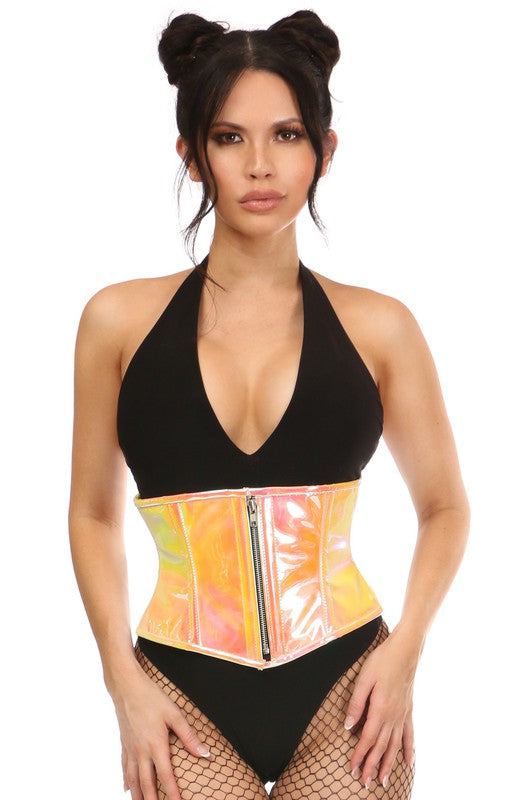 Yellow/Pink Holo Steel Boned Mini Cincher