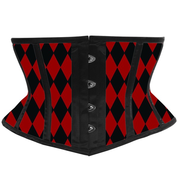 Black & Red Diamond Waist Cincher