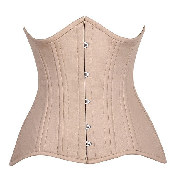 Nude Cotton Steel Boned Waist Cincher Corset