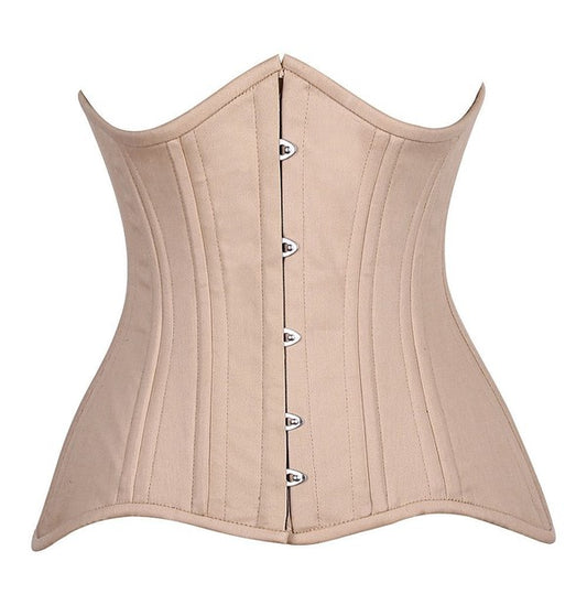 Nude Cotton Steel Boned Waist Cincher Corset