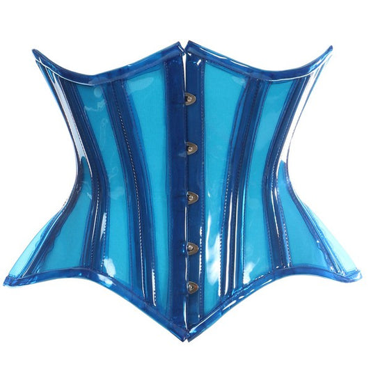 Blue Clear Curvy Underbust Waist Cincher Corset