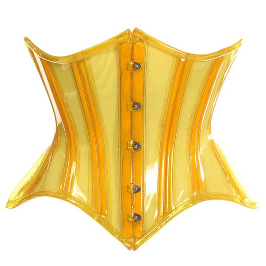 Yellow Clear Curvy Underbust Waist Cincher Corset