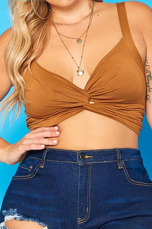 Plus Size Twist Hem Cami Crop Top