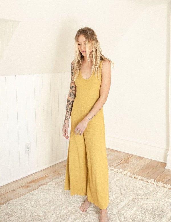 The Yucca Wide Leg Jumpsuit - Honey