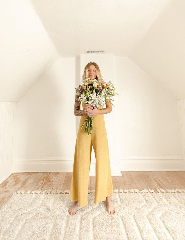 The Yucca Wide Leg Jumpsuit - Honey