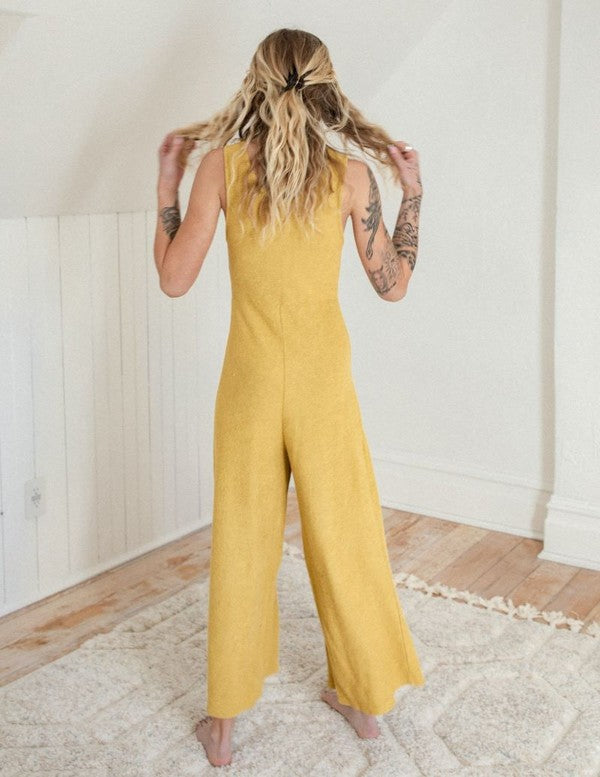 The Yucca Wide Leg Jumpsuit - Honey