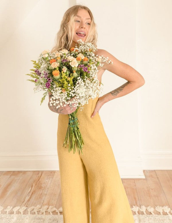 The Yucca Wide Leg Jumpsuit - Honey