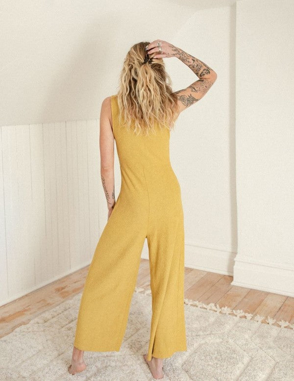 The Yucca Wide Leg Jumpsuit - Honey