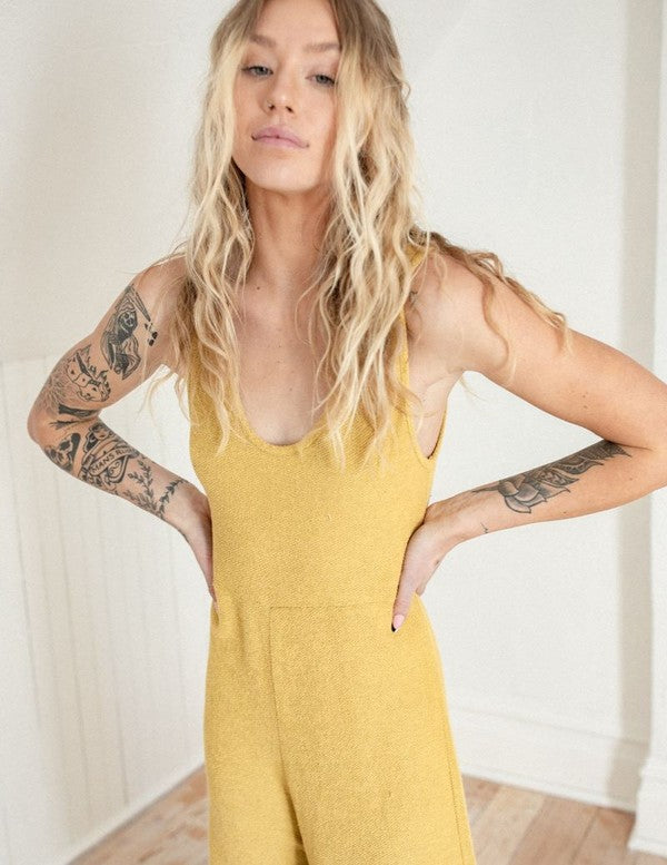 The Yucca Wide Leg Jumpsuit - Honey