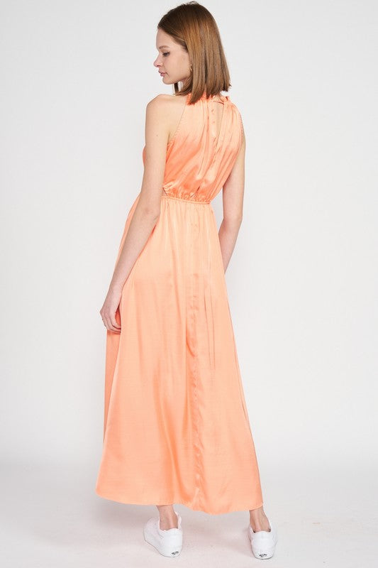 SLEEVELESS MAXI DRESS WITH CUTOUT