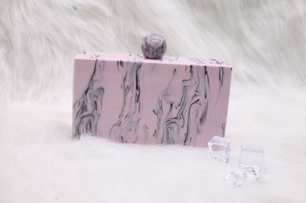 Women Marble Pattern Acrylic Clutch Bag