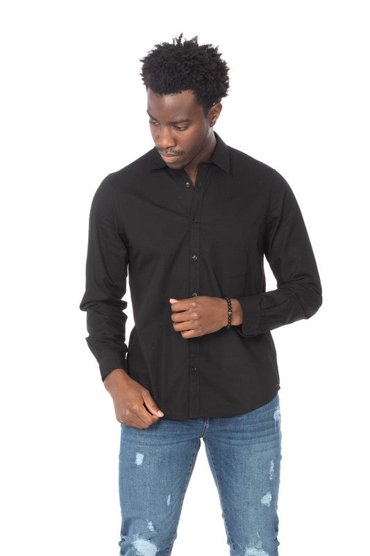 Long Sleeve Cotton Black Shirt