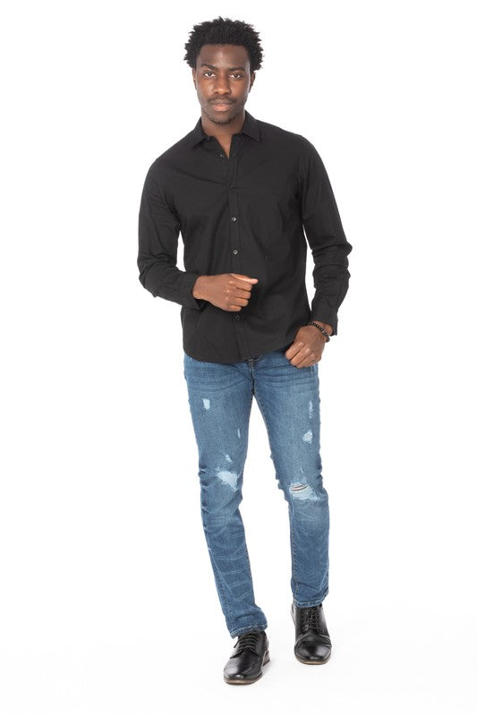 Long Sleeve Cotton Black Shirt