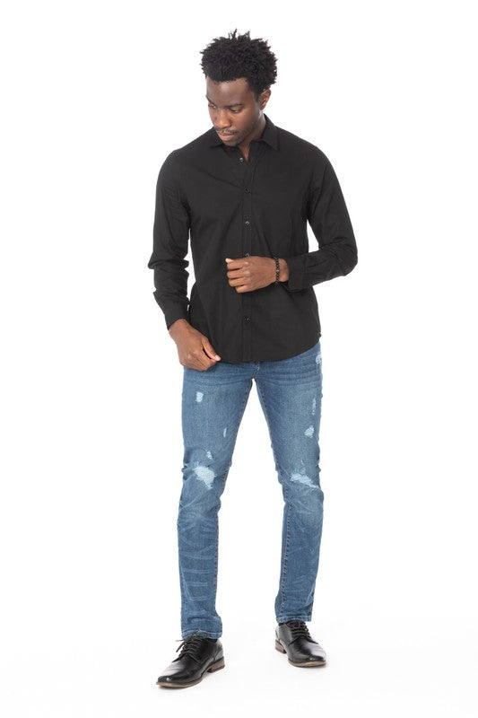 Long Sleeve Cotton Black Shirt