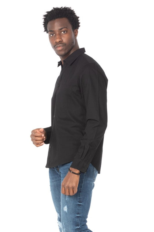 Long Sleeve Cotton Black Shirt