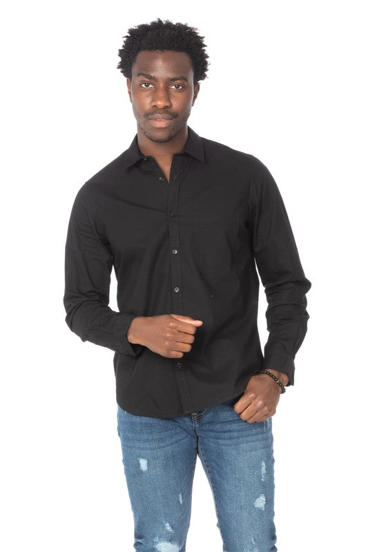 Long Sleeve Cotton Black Shirt