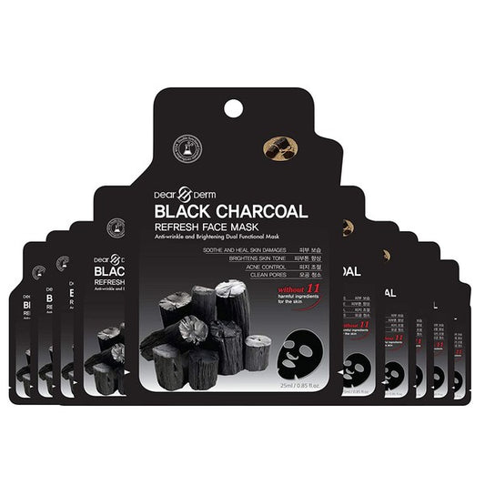 10p Black Charcoal purifying Face Mask Pack Sheet