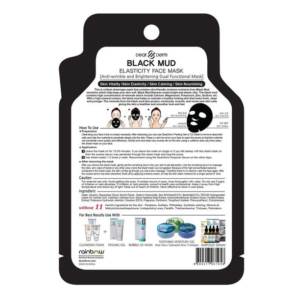 10p Black Mud Firming Face Mask Pack Sheet