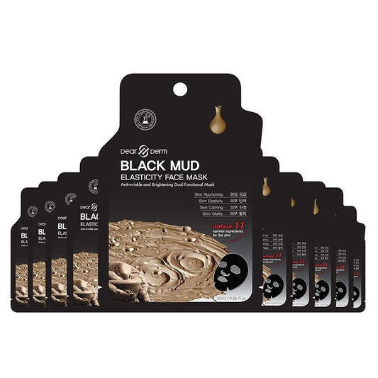 10p Black Mud Firming Face Mask Pack Sheet