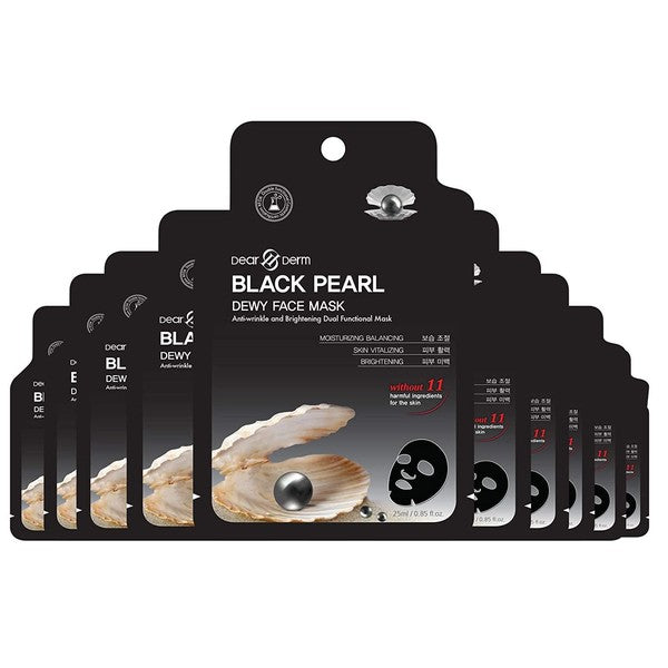 10 Pack   Black Pearl Firming Face Mask Pack Sheet