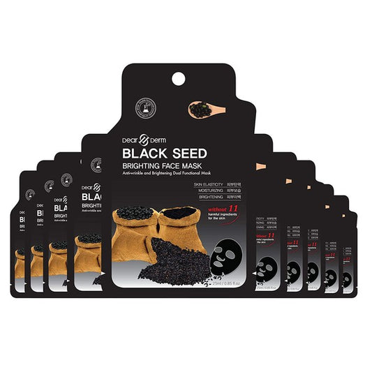 10P Black Seed Brightening Face Mask Pack Sheet