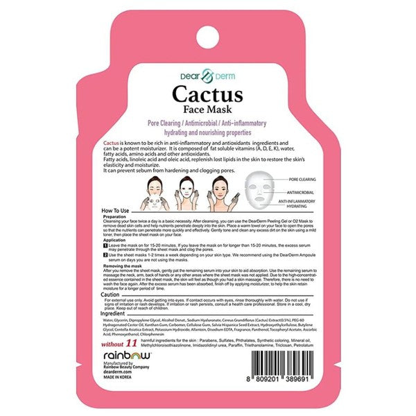 10 Pack   Cactus Hydrating Face Mask Pack Sheet