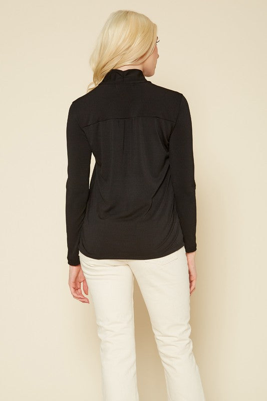 PLEIONE SOLID BOWTIE BLOUSE