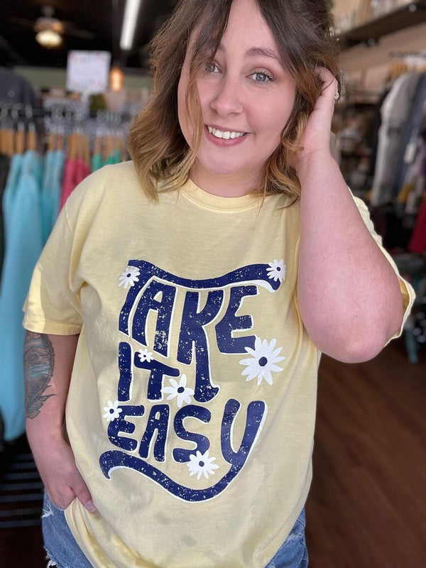 Take It Easy Flower Tee