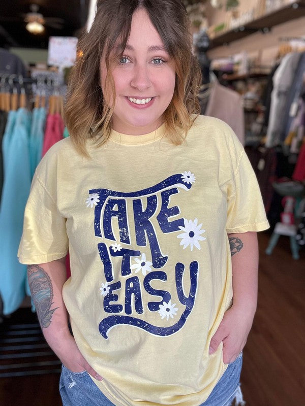 Take It Easy Flower Tee