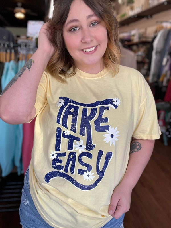 Take It Easy Flower Tee